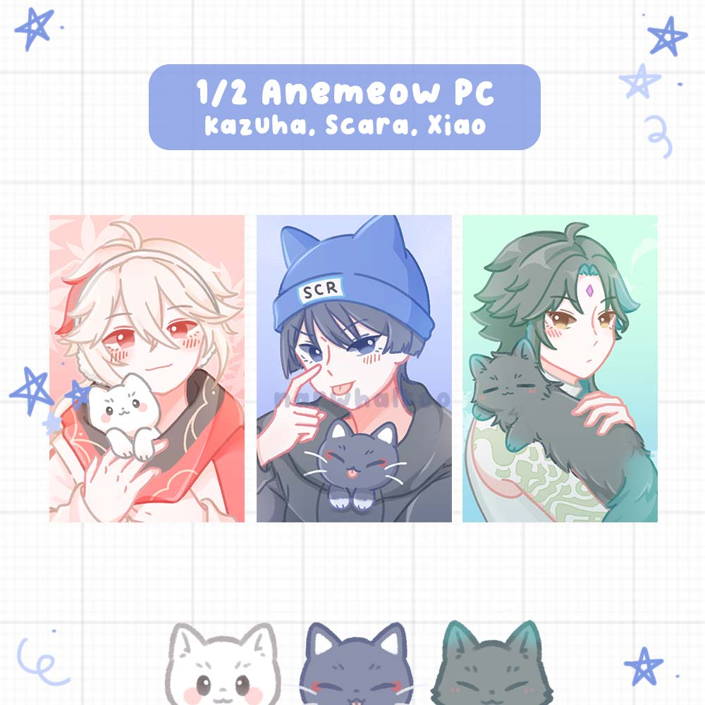 Genshin 1/2 Anemeow Photocard PC Fanmade Merch