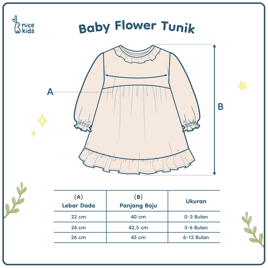 Nice Kids Flower Baby Tunik | Baju Dress Anak