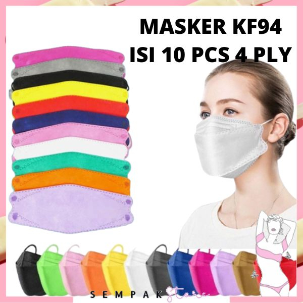 SS Masker KF94 Kemasan Plastik 4 Ply Isi 10 Pcs Protective Mask Kesehatan 4Ply Masker Medis