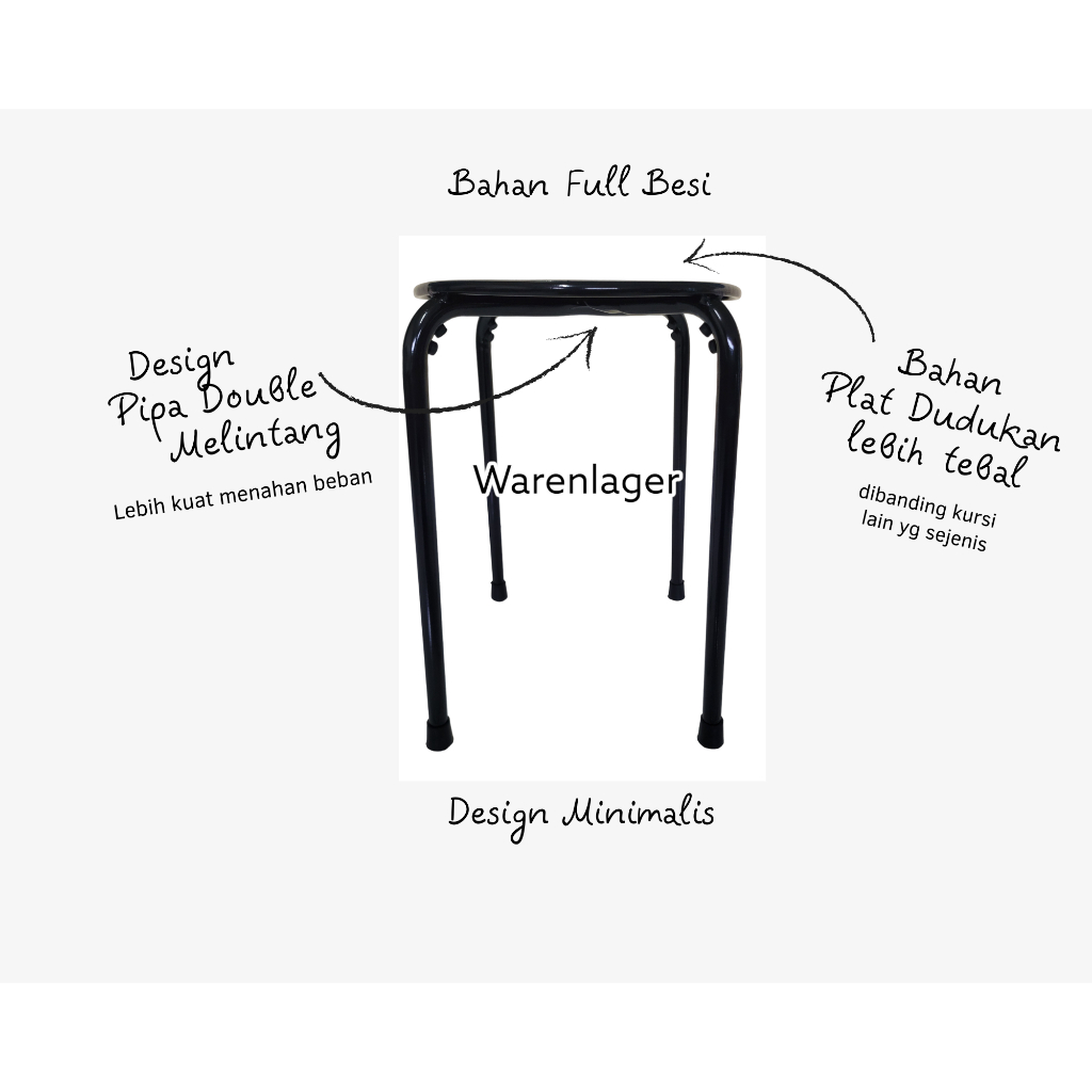 Kursi Baso Besi Kursi Baso Full Besi Kursi Bulat Kursi Stool Bulat Bangku Baso Bangku Bakso Besi