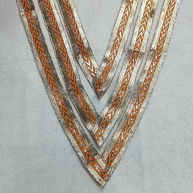 Renda Baju Koko 2,5cm Silver Orange PER METER