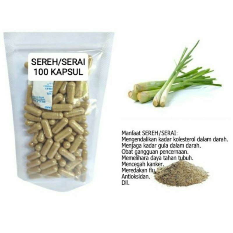 

SEREH/SERAI Kapsul Herbal Alami Kemasan Hemat - isi 100 pcs