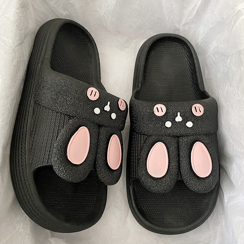 Sandal Slip On PVC Cute Rabbit Sendal Kelinci Rumah Nyaman Slipper Korea Soft Rubber Non Slip Flip Flop EVA Rumah Wanita Kekinian Selop Comfortable 8932