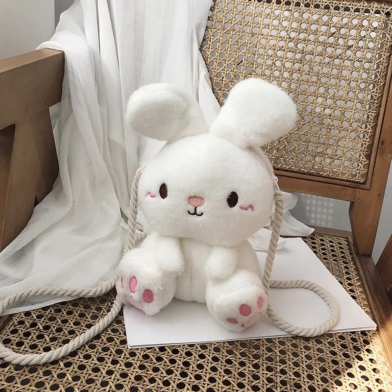 PROMO SALE 7.7 - TAS SELEMPANG BAHU MODEL BONEKA BABY BUNNY BERUANG BULU GEMOY PELUK MERANGKUL ARISTA KEKINIAN