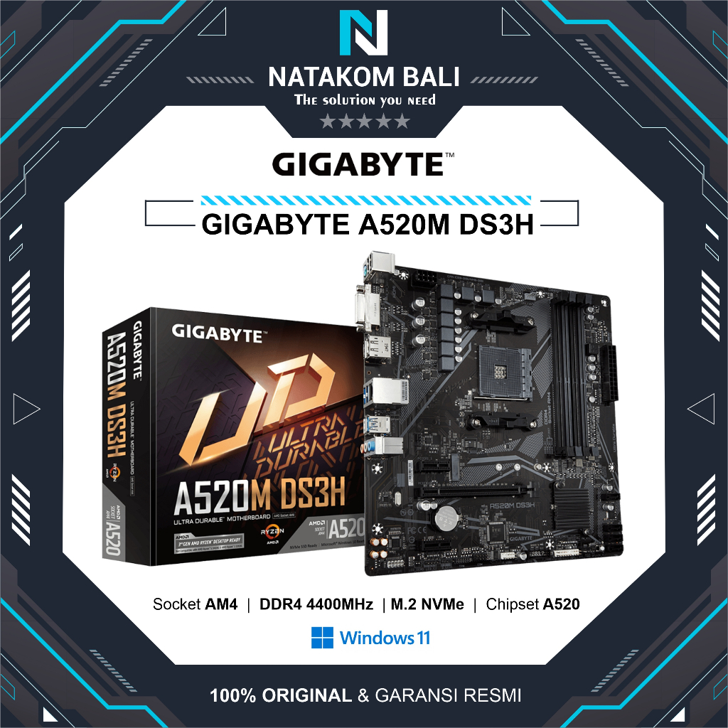 MOTHERBOARD GIGABYTE A520M DS3H