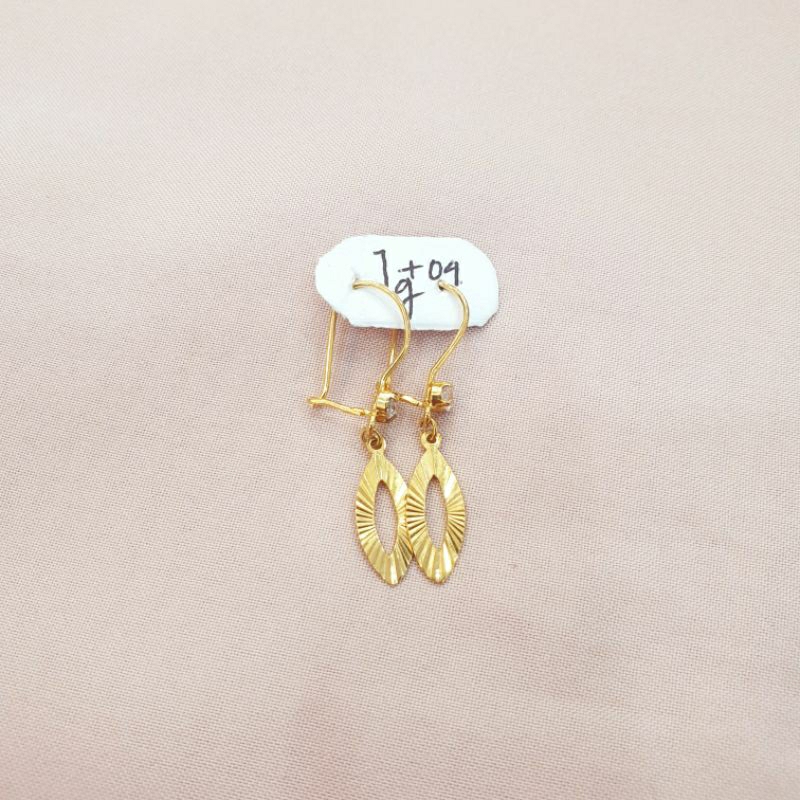 Anting kait gantung emas asli kadar 300