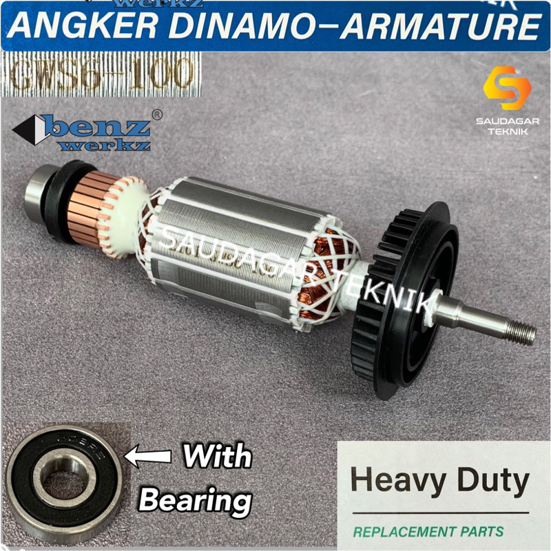 Armature Gerinda Bosch Gws 060 Gws 6-100 Angker Mesin Gerinda Tangan Bosch Dinamo Bosch GW GWS 6-100