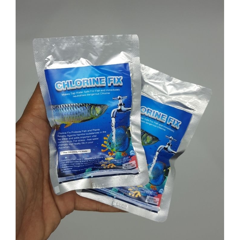 CHLORINE FIX Anti kaporit/klorin air PDAM ikan hias untuk 75 liter air