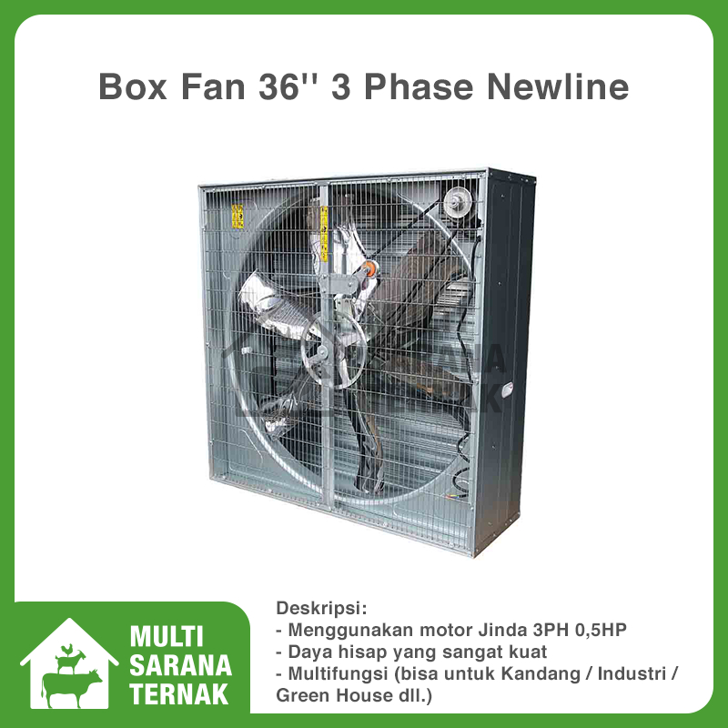 Kipas Box Fan 36" 3 Phase - Motor Jinda - Alat Ternak Ayam Unggas