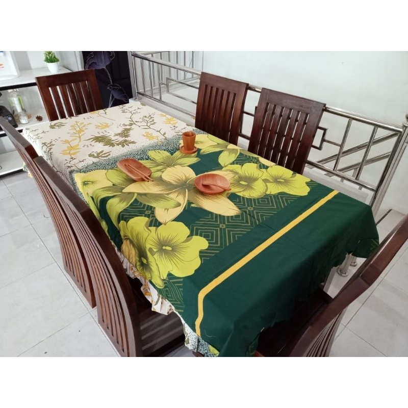 TAPLAK MEJA MAKAN PERSEGI PANJANG UKURAN ± 140 X 220 CM ANEKA MOTIF