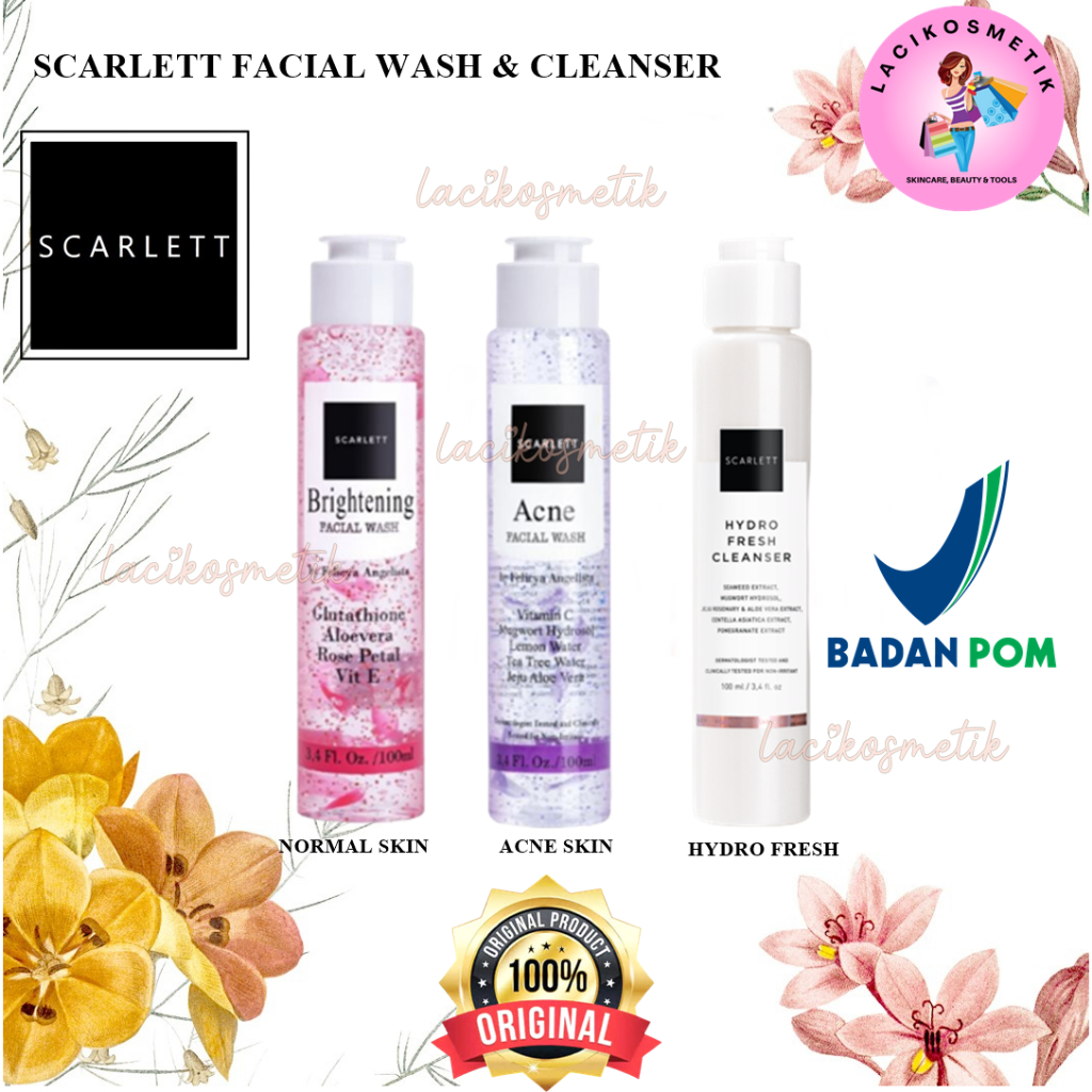 ✨LACIKOSME✨ SCARLETT WHITENING FACIAL WASH - SABUN WAJAH SCARLETT