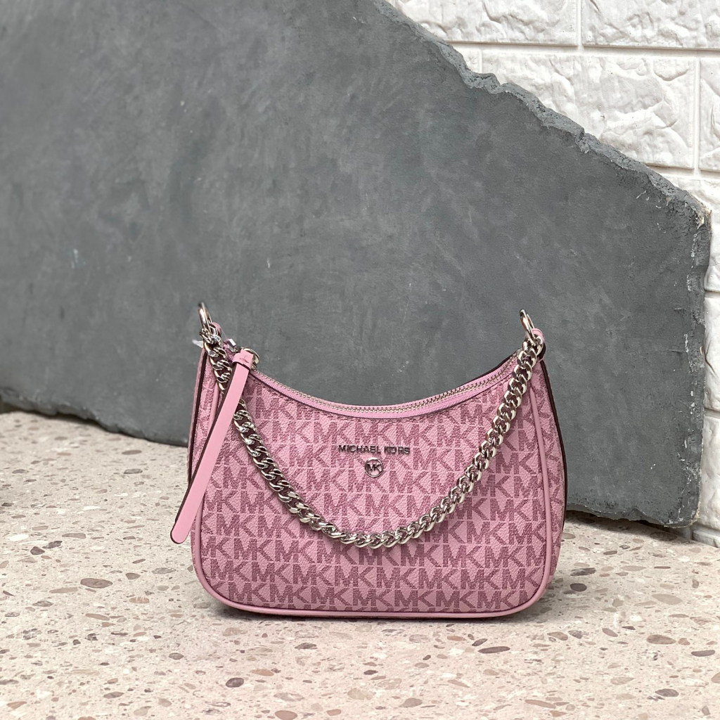 MK Jet Set Charm Small Chain Pouchette Shoulder Royal Pink