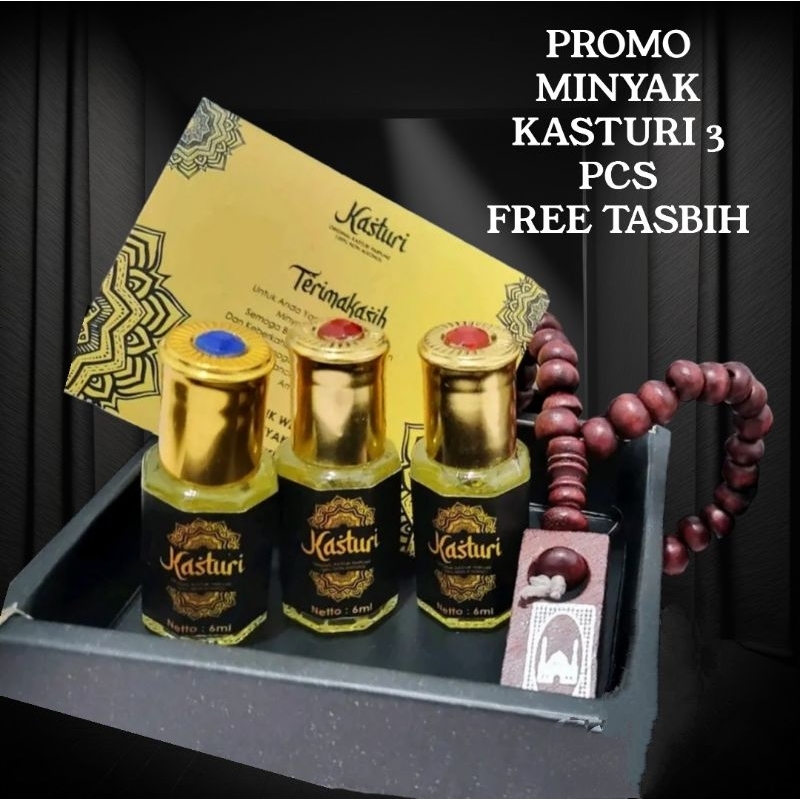 PROMO BELI 1 DAPAT 3 PCS MINYAK KASTURI 6 ML BOX PARFUM SHOLAT PARFUM GAHARU