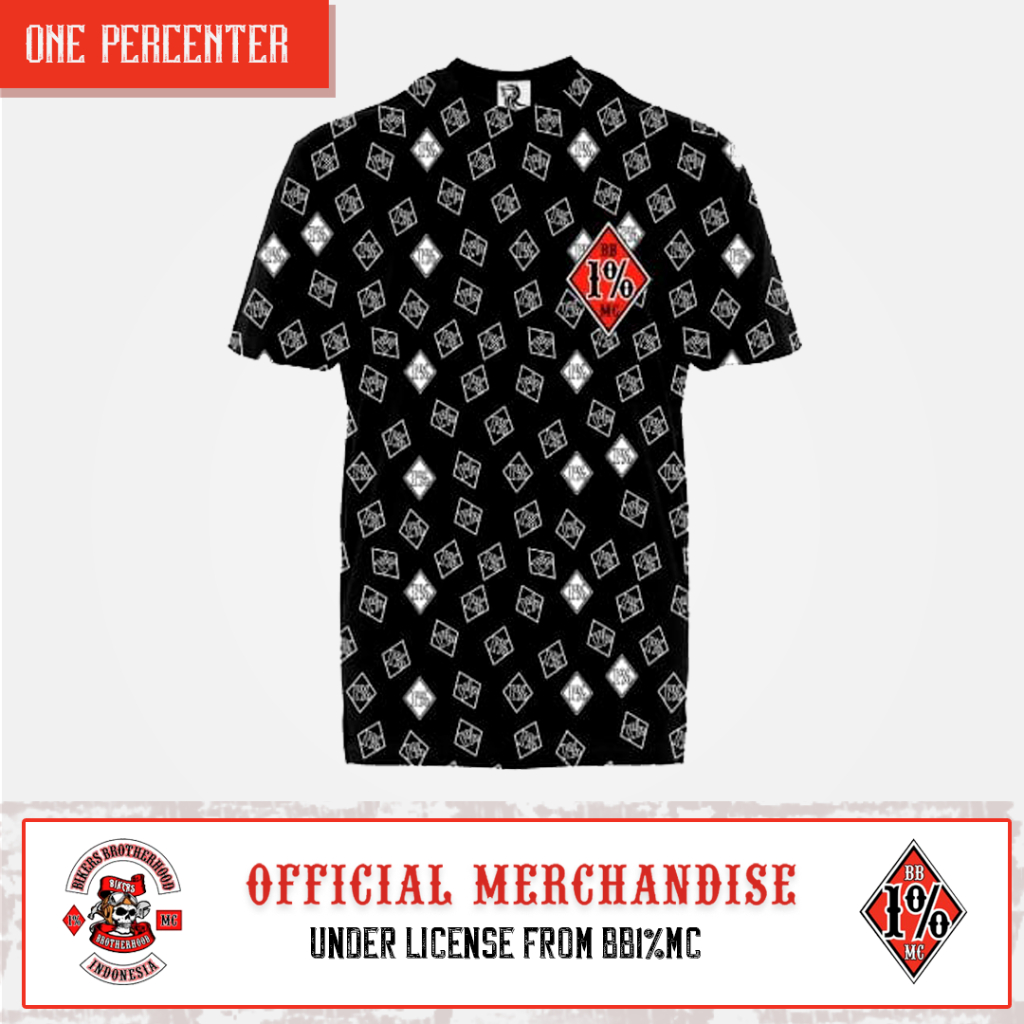 Kaos pria wanita One Percenter Bikers Brotherhood 1% MC Full print Exclusive Official BB1%MC