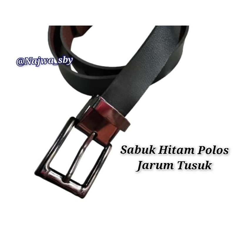 SABUK / IKAT PINGGANG / GESPER  HITAM POLOS  JARUM TUSUK