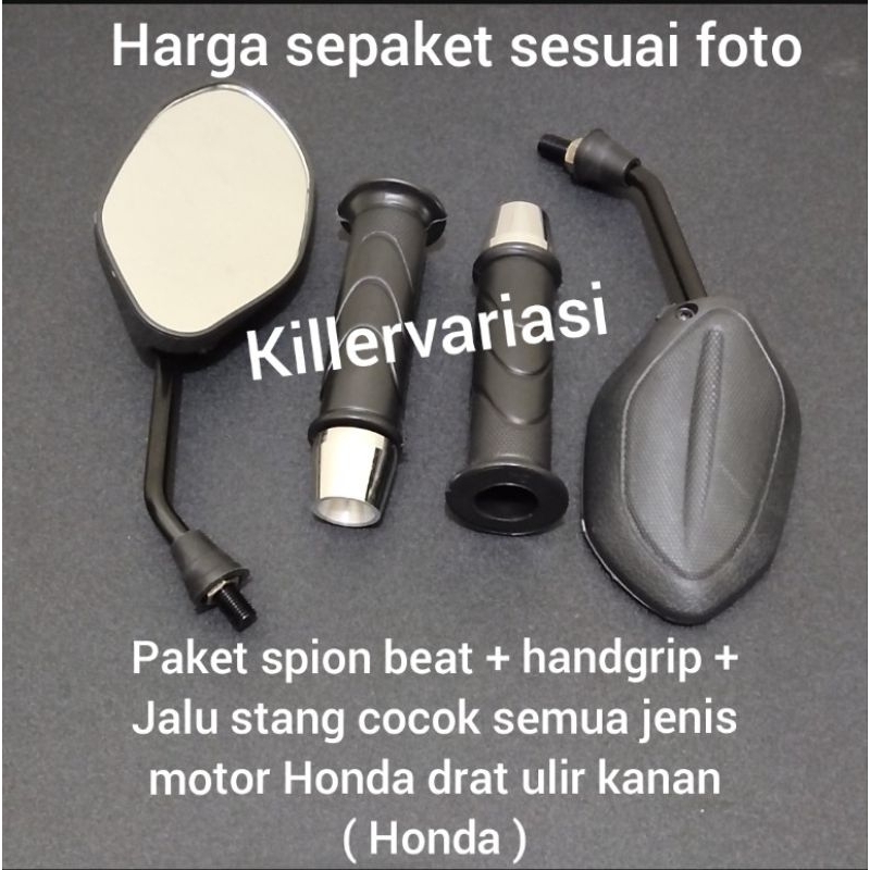 promo paket spion beat Vario 110 spion beat + handgrip + Jalu stang chrome cocok semua jenis Honda beat Vario 110 Vario 125/150 spacy Supra kharisma Revo dll