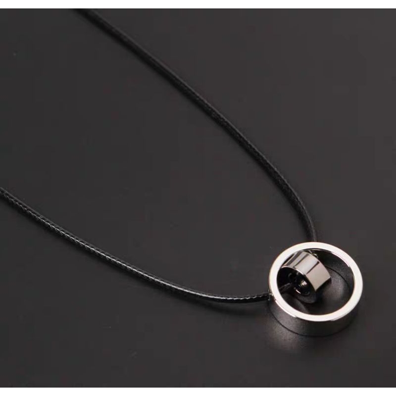 kalung pria tali hitam keren korean