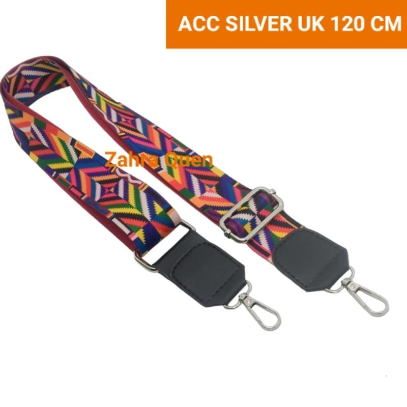 Long strap tali panjang tas slempang motif rainbow UK 120 cm