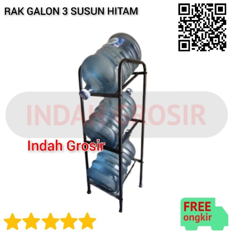 RAK GALON 3 susun - HITAM