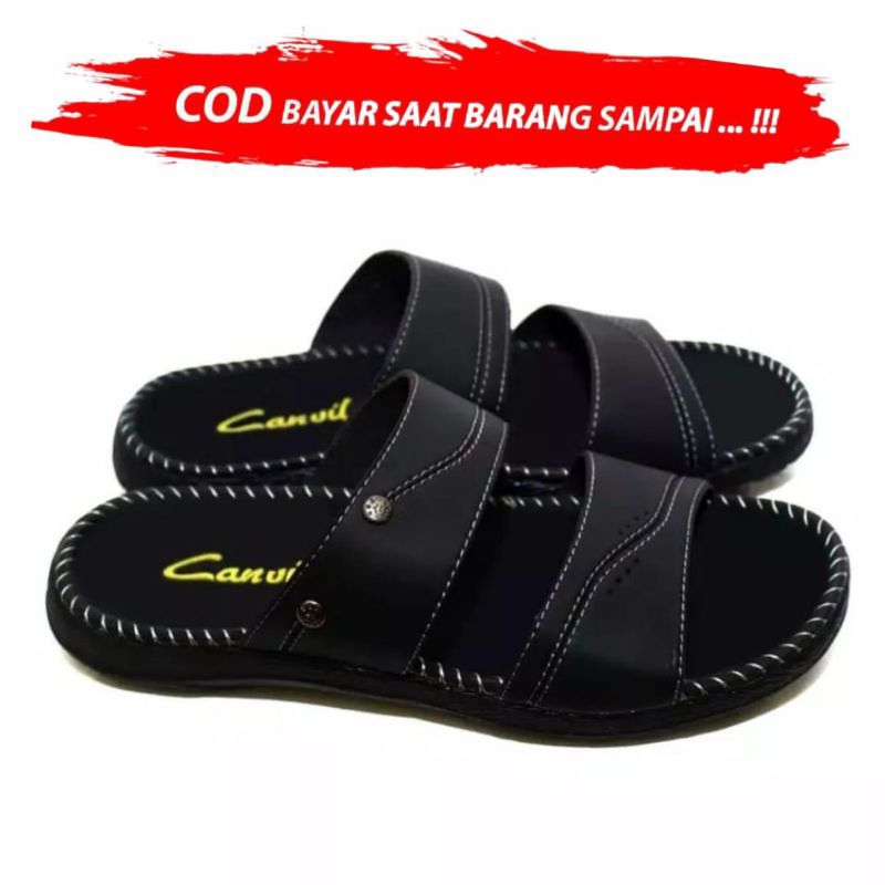 Sandal pria kulit terbaru/sandal pria canvil