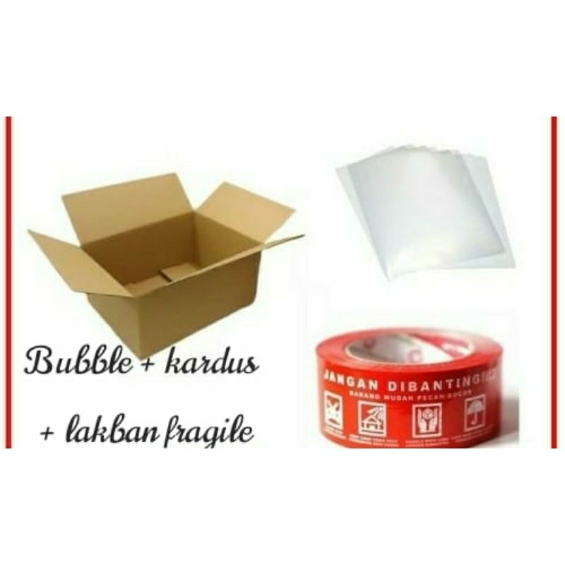 

Tambahan Packing Kardus Bubble Dan Lakban Fragile
