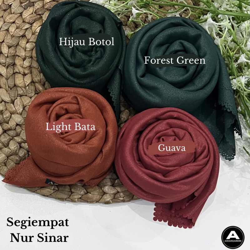 Hijab Segiempat Nur Sinar Geliter Laser Cut By Azara