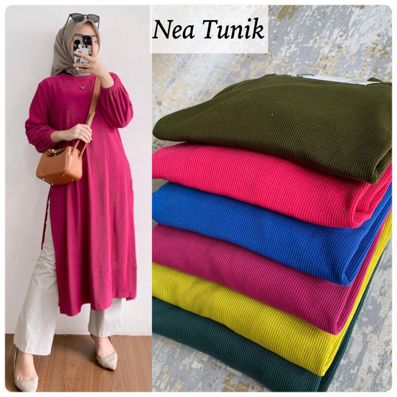 NEA TUNIK KNIT ALL SIZE FIT XXL BAHAN KNIT BISA MELAR