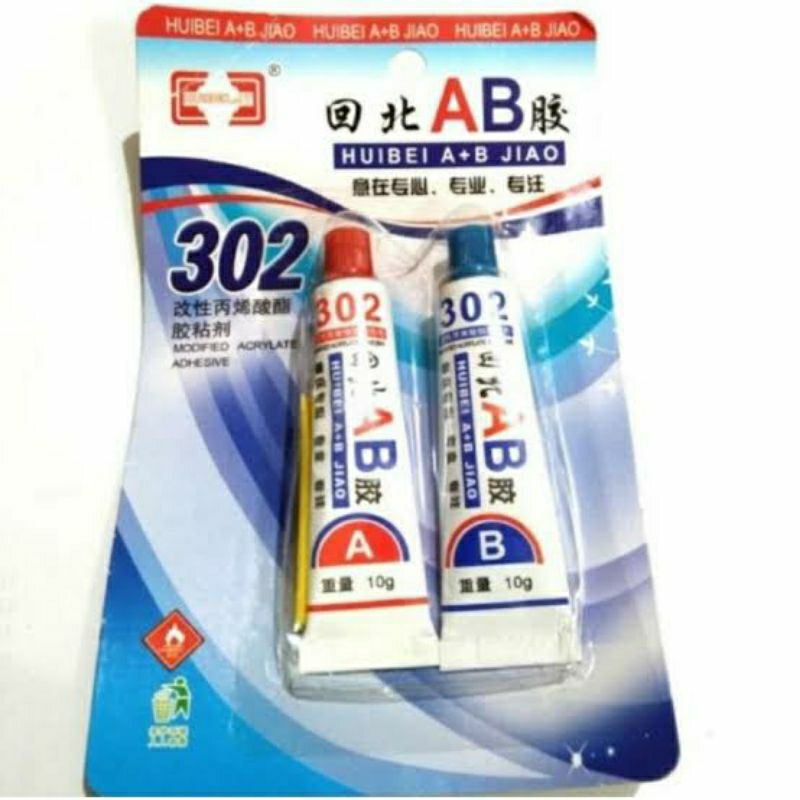 LEM AB SUPEE KUAT 302 RESIN EPOXY Kuat Logam Kayu Plastik Kulit Karet