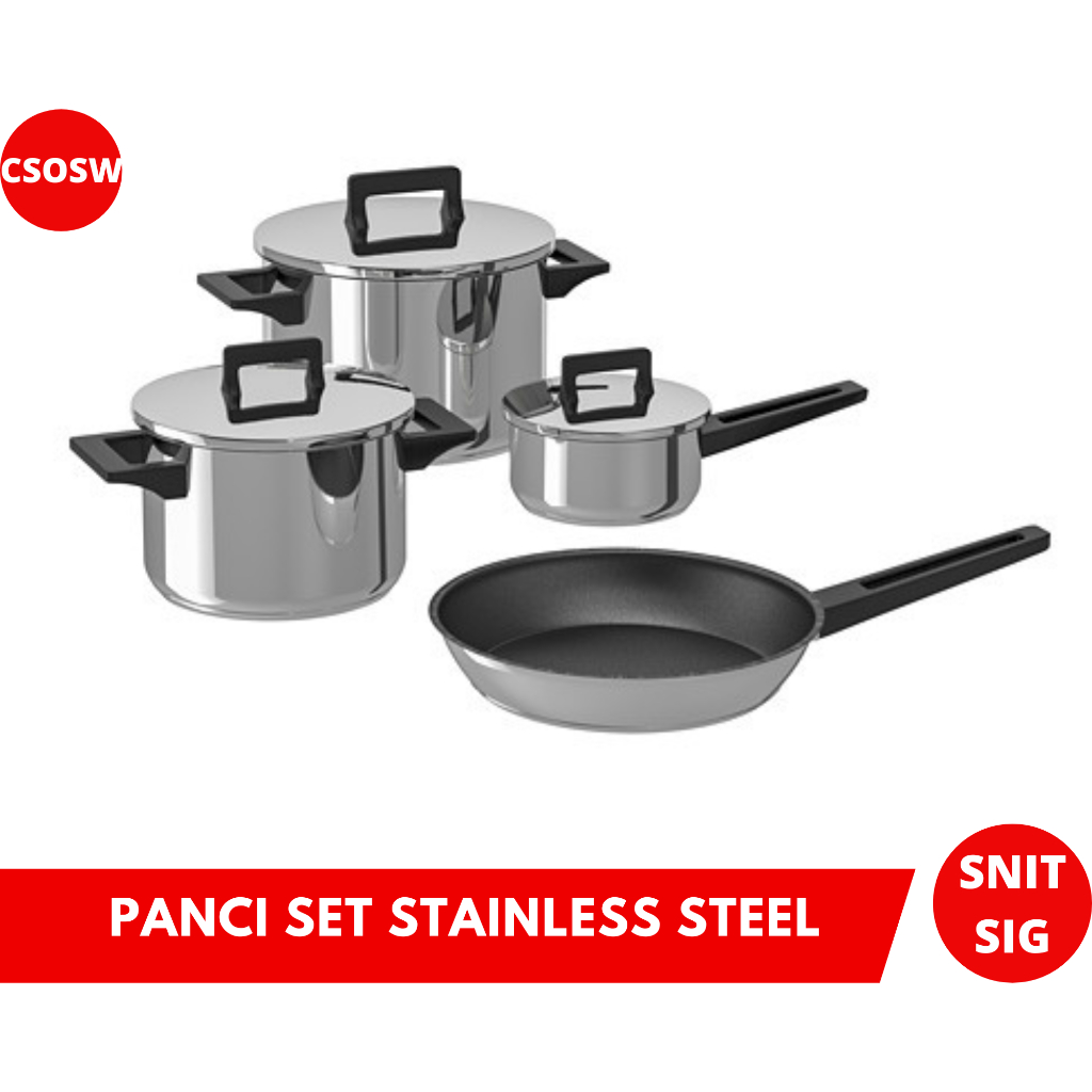 IKSNITSIG Set Panci Stainless Steel Cookware Set Perlengkapan Panci Masak
