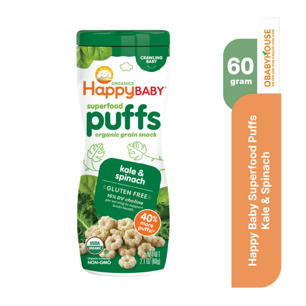 Happy Baby Superfood Puffs Kale &amp; Spinach 60 gram