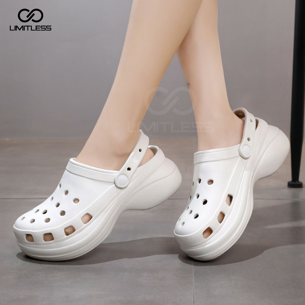 Sandal Wanita Lucu Jibbitz Cute Sandal Fuji Viral Model Bakpao Sendal Cewek Anti Slip Wedges Platform Baim