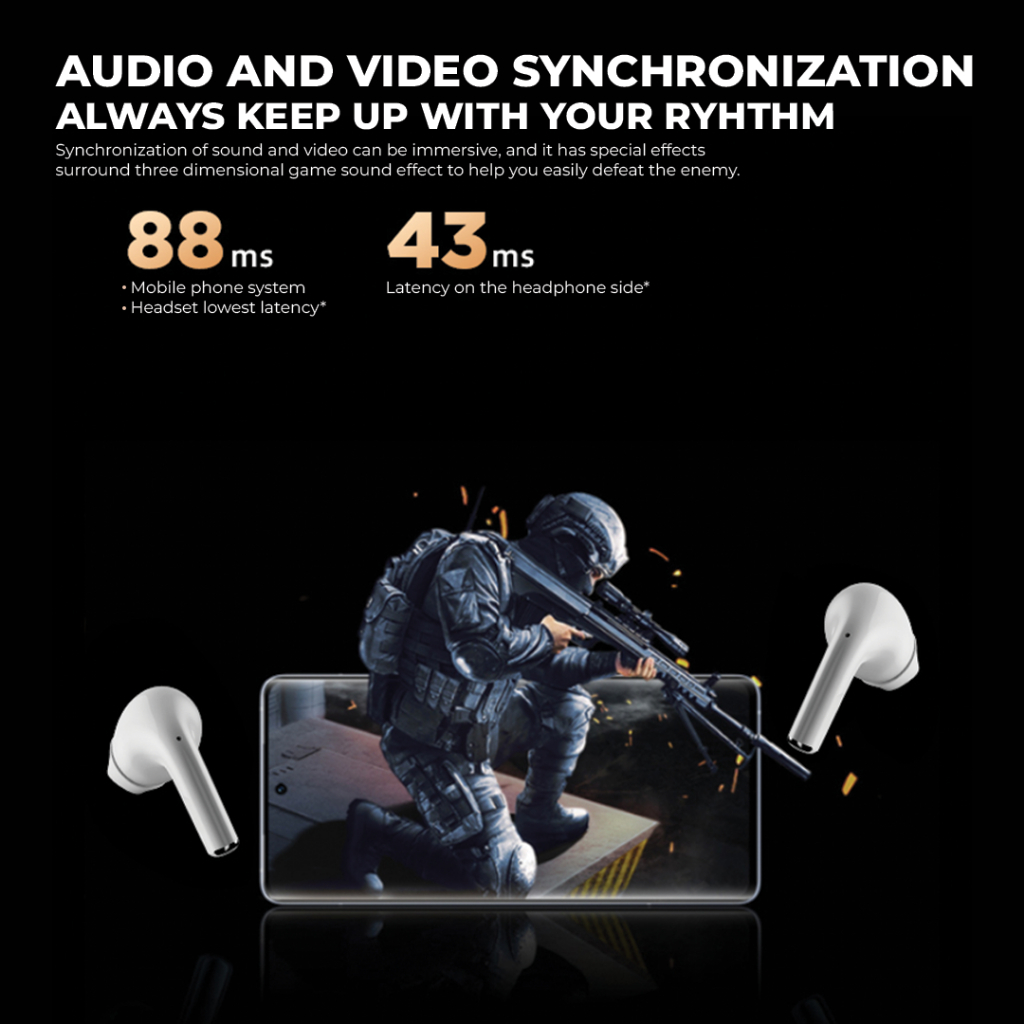 (Flash Sale) Ripple Rippods Flame TWS Headset Bluetooth Earphone Mini Earbuds Handsfree