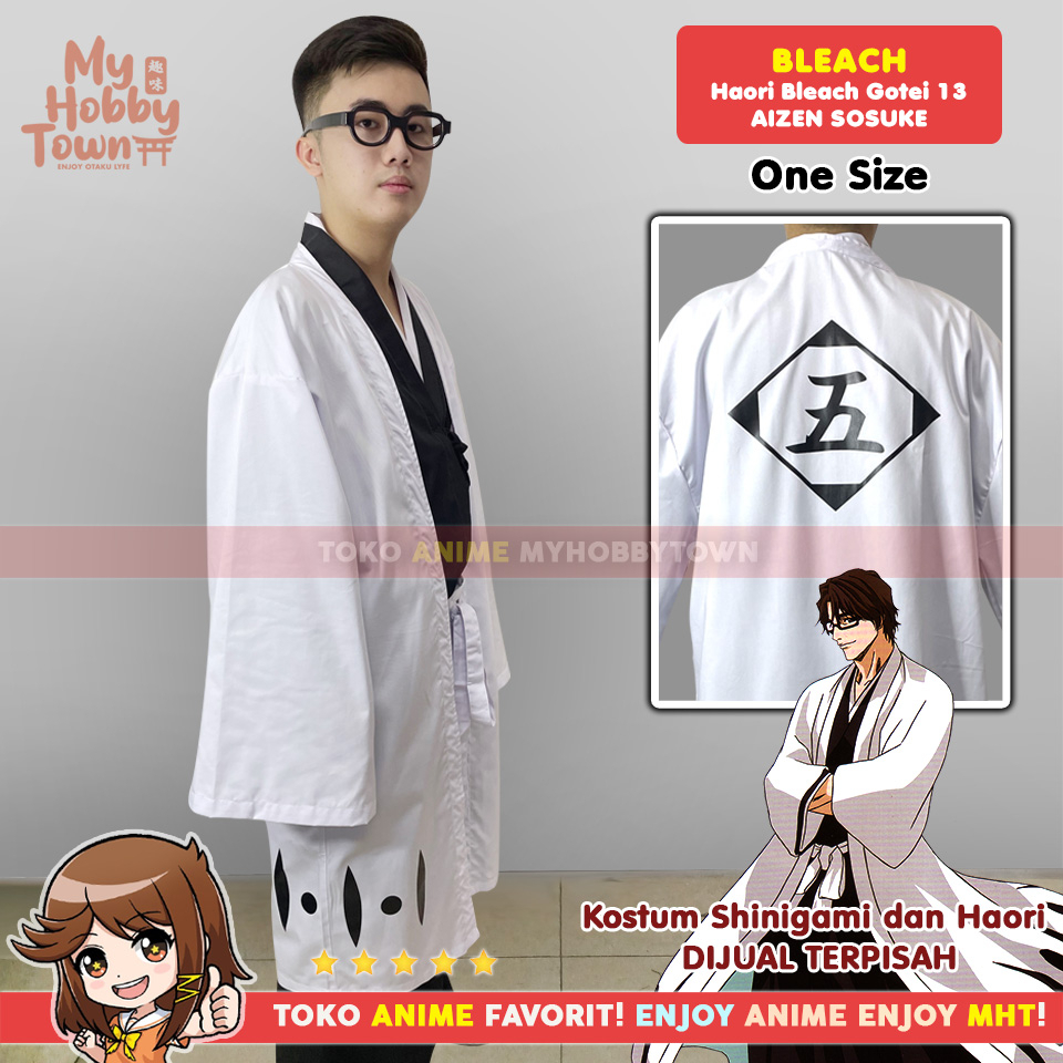 Jubah Haori Anime Bleach Gotei 13 Aizen Sousuke 5 Kostum Cosplay