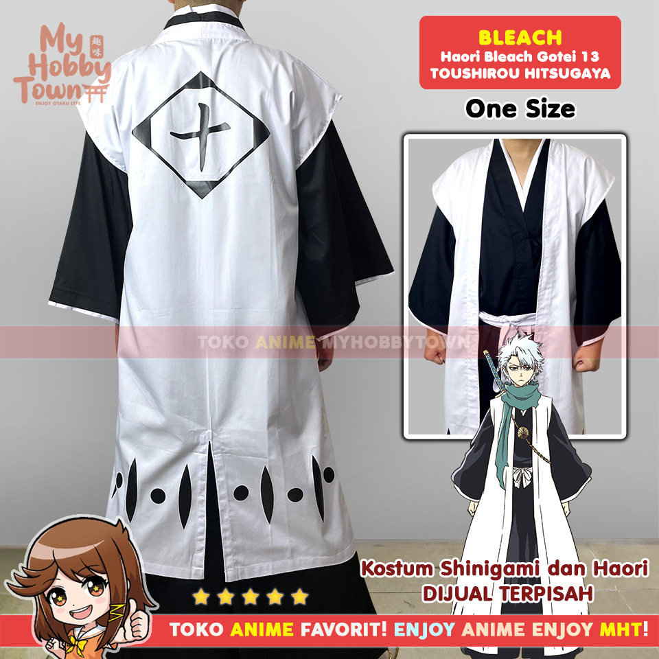 Jubah Haori Anime Bleach Gotei 13 Hitsugaya Toshiro 10 Kostum Cosplay