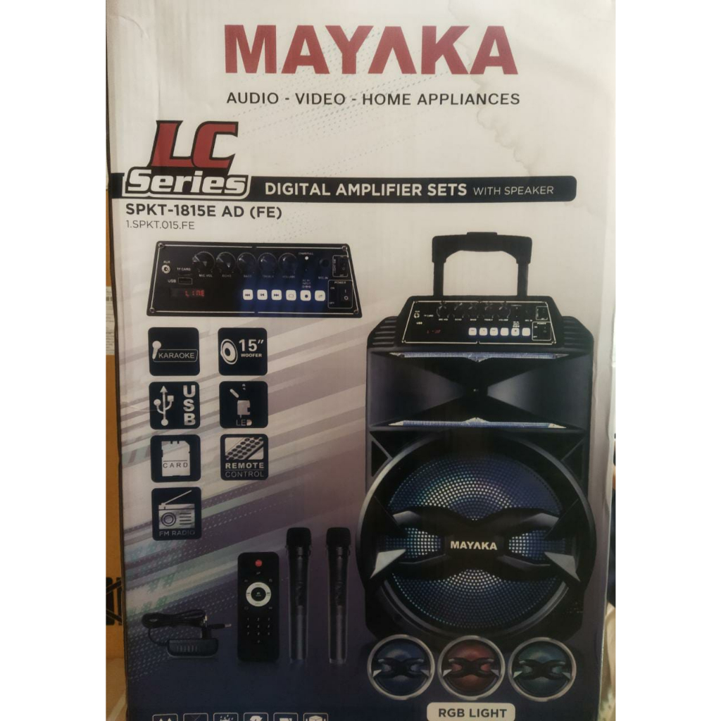 Speaker Portable Mayaka SPKT-1815E AD Speaker Bluetooth 15 inchi +2Mic