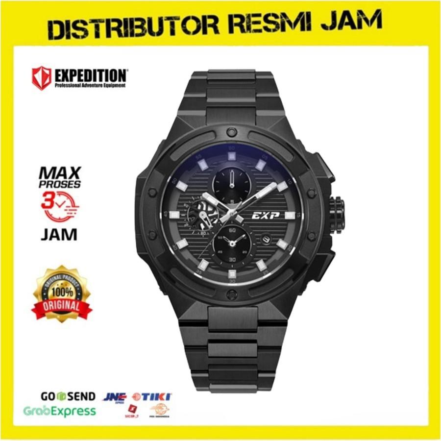 Jam Tangan Pria Expedition EXP6818MCB EXP 6818 MCB E6818 Full Black