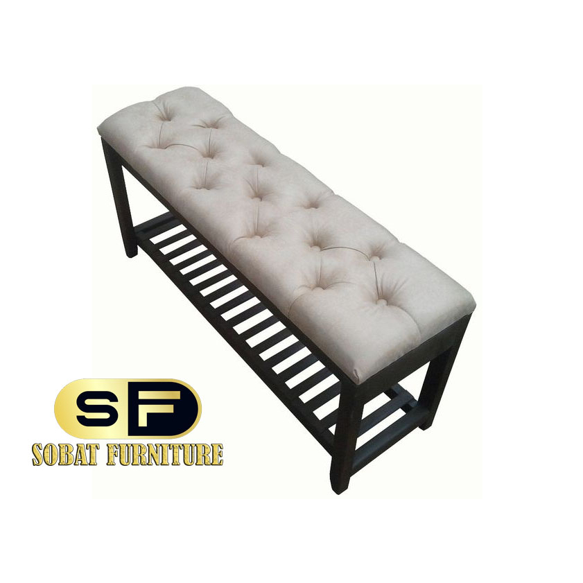 Sofa Bangku Serbaguna untuk Penyimpanan Simpel Bahan Kayu Jati