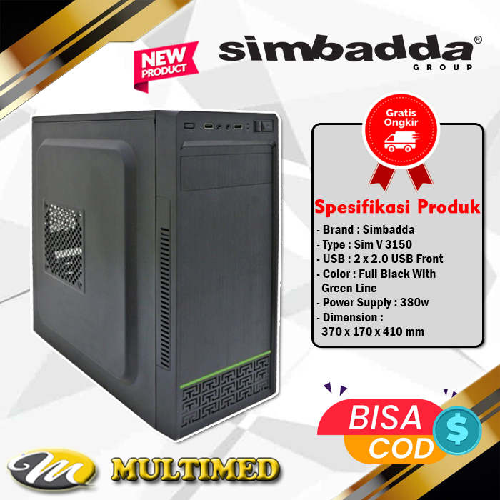 Casing PC Office Simbadda Sim V Dengan PSU 380 Watt