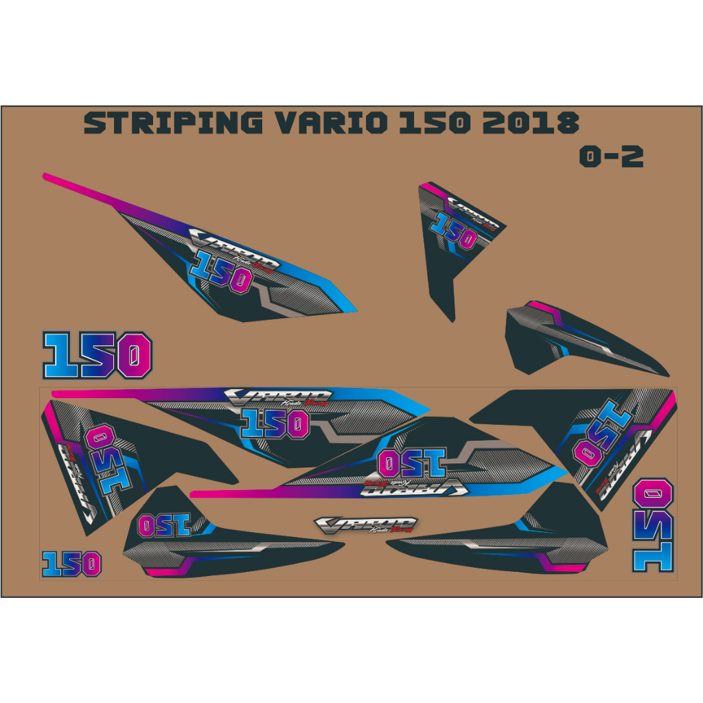 Jual Striping Variasi Motor VARIO 150 / 125 LED 2015 - 2017 Stiker Skotlet Berkualitas