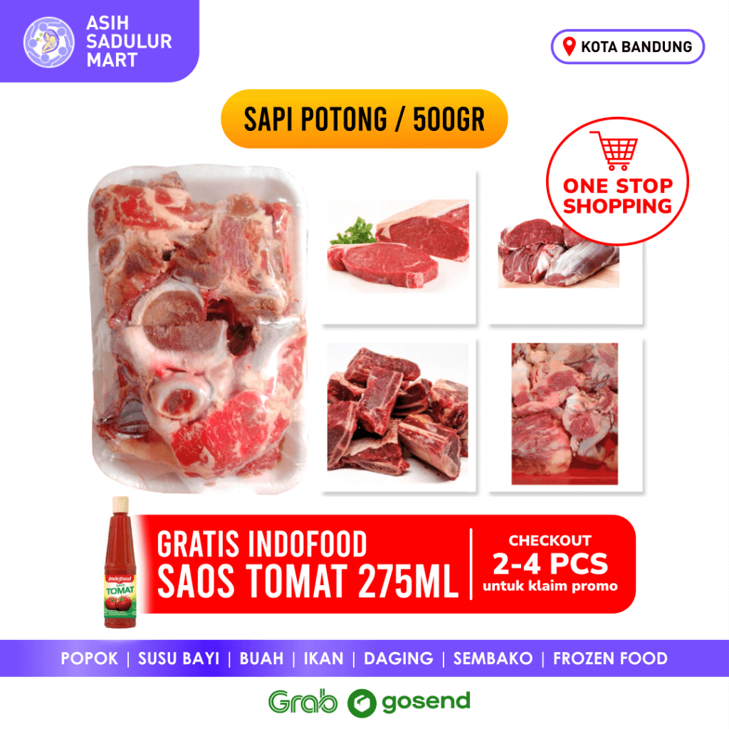 Daging Sapi Fresh 500gr Has Paha Iga Sangkel Buntut Kikil Tetelan Bandung