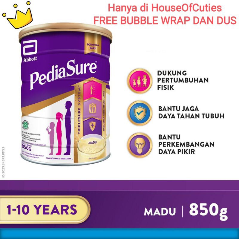 

Pediasure Triplesure Madu 850 Gram FREE BUBBLE WRAP DAN DUS *NO CREDIT/DEBIT CARD PAYMENT*