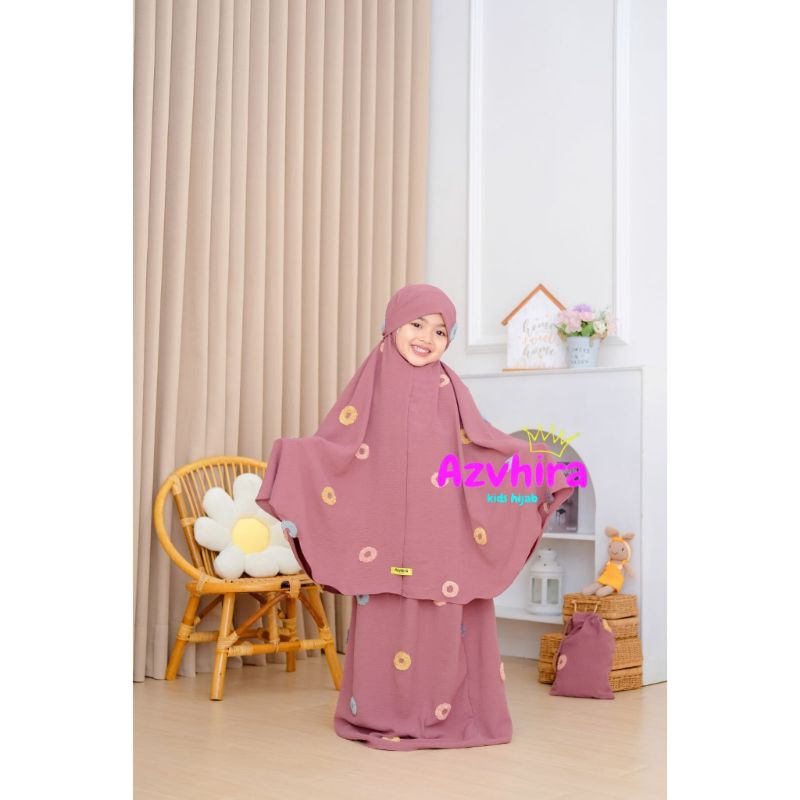 MUKENA CRINKLE VOLKA LESTY AZVHIRA  // MUKENA ANAK PEREMPUAN