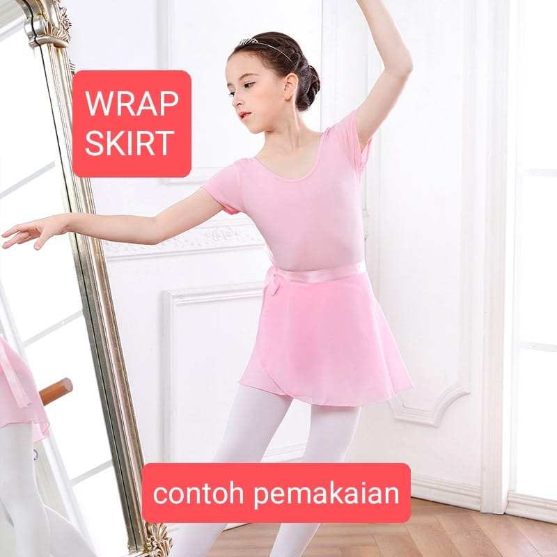 ROK BALET ROK TUTU SENAM WRAP SKIRT PENUTUP LEOTARD GYMNASTIC ANAK CEWEK SERAGAM ICE SKATING IMPORT