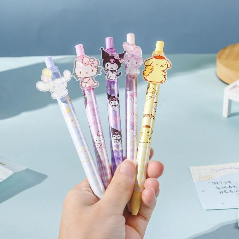 

Pulpen Pen Gel Hitam Isi 5 Karakter Sanrio Hello Kitty Pompompurin Melody Cinnamoroll Kuromi