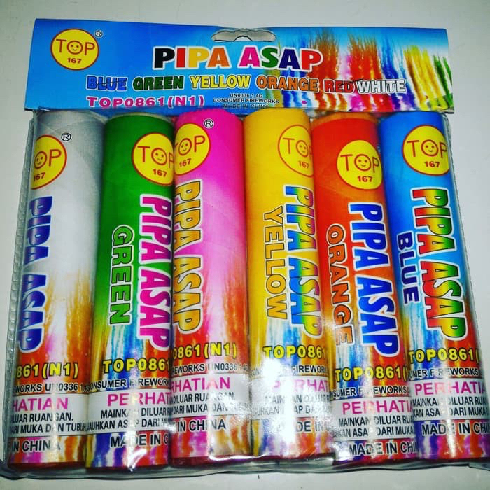 smoke bomb per pack set isi 5 pcs / pipa asap warna bom asap