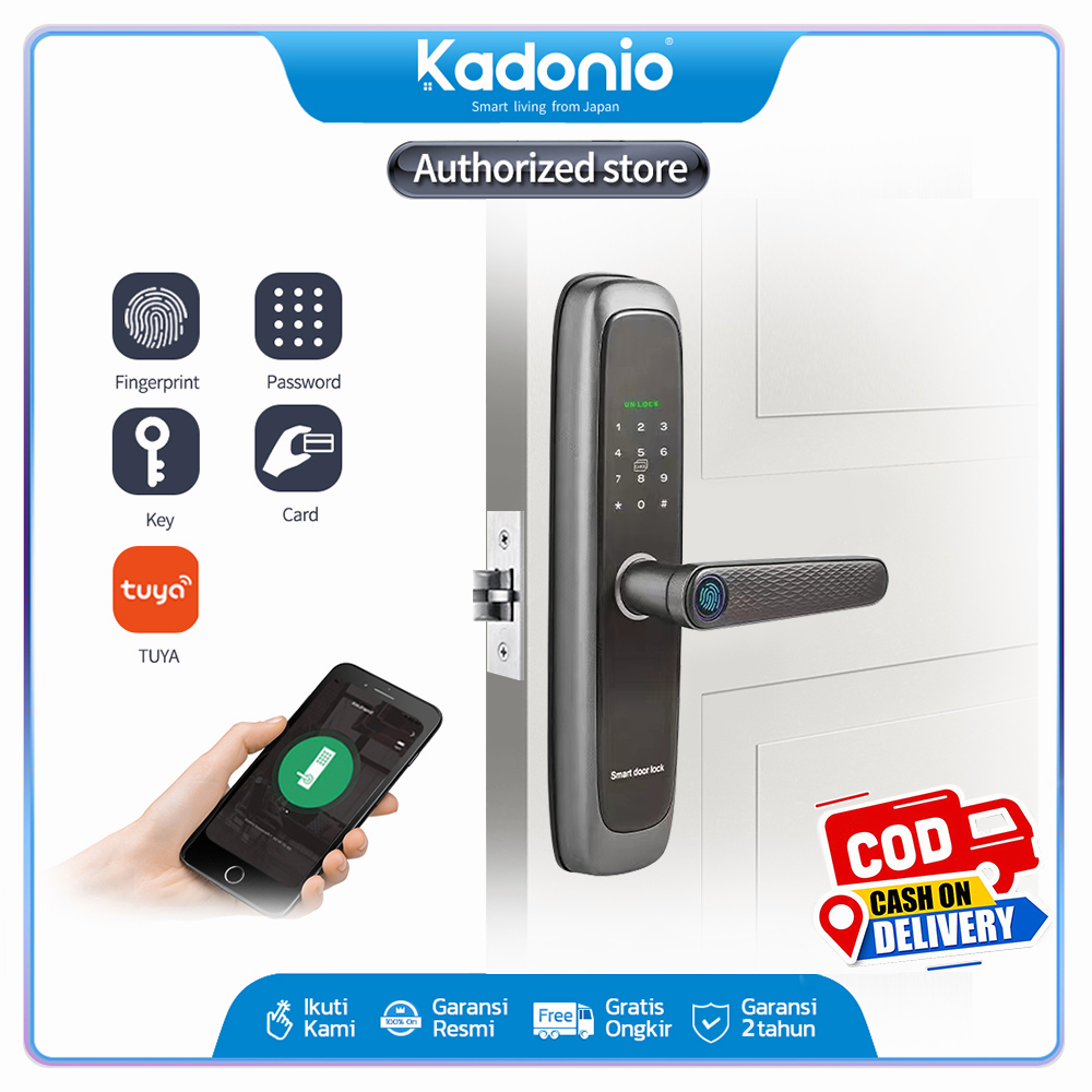 Kadonio Kunci Pintu pintar handle kunci pintu Sidik Jari Password kunci pintar Kontrol App smart door lock kunci pintu elektrik
