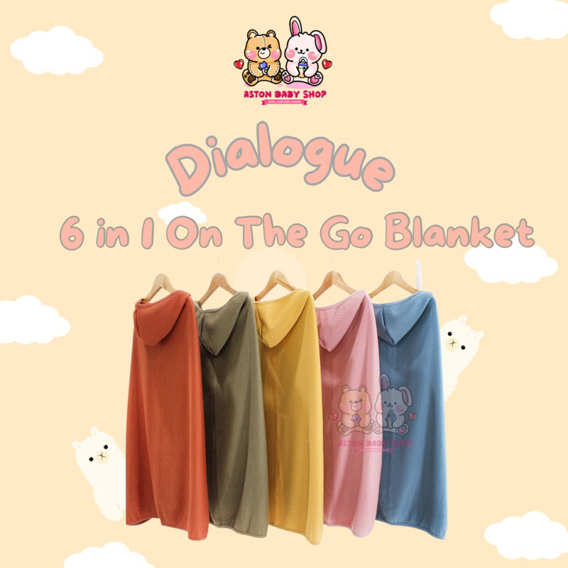 Dialogue Baby On The Go Blanket 6 in 1 Function Selimut Stroller, Apron Menyusui, Selimut Bayi