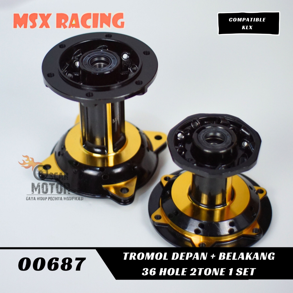 TROMOL SET KLX DEPAN BELAKANG TWOTONE 36 LOBANG -BONUS PIRINGAN KOMPLIT-