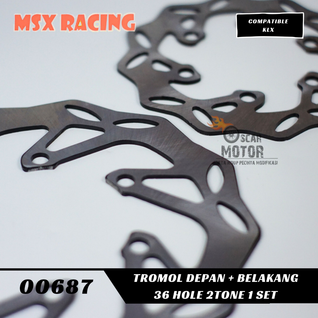 TROMOL SET KLX DEPAN BELAKANG TWOTONE 36 LOBANG -BONUS PIRINGAN KOMPLIT-