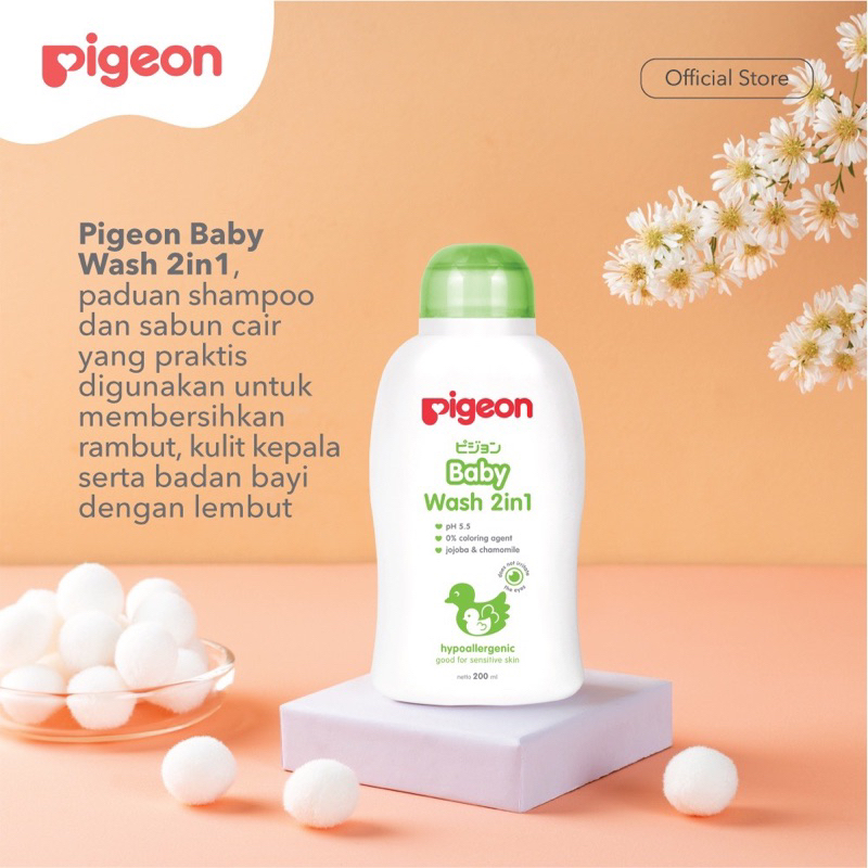 PIGEON Baby Wash Chamomile 200Ml | Shampoo &amp; Sabun Cair Bayi